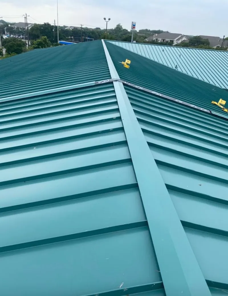 Green commercial metal roof ridge and valley for Metal Roof Repair in Waycross